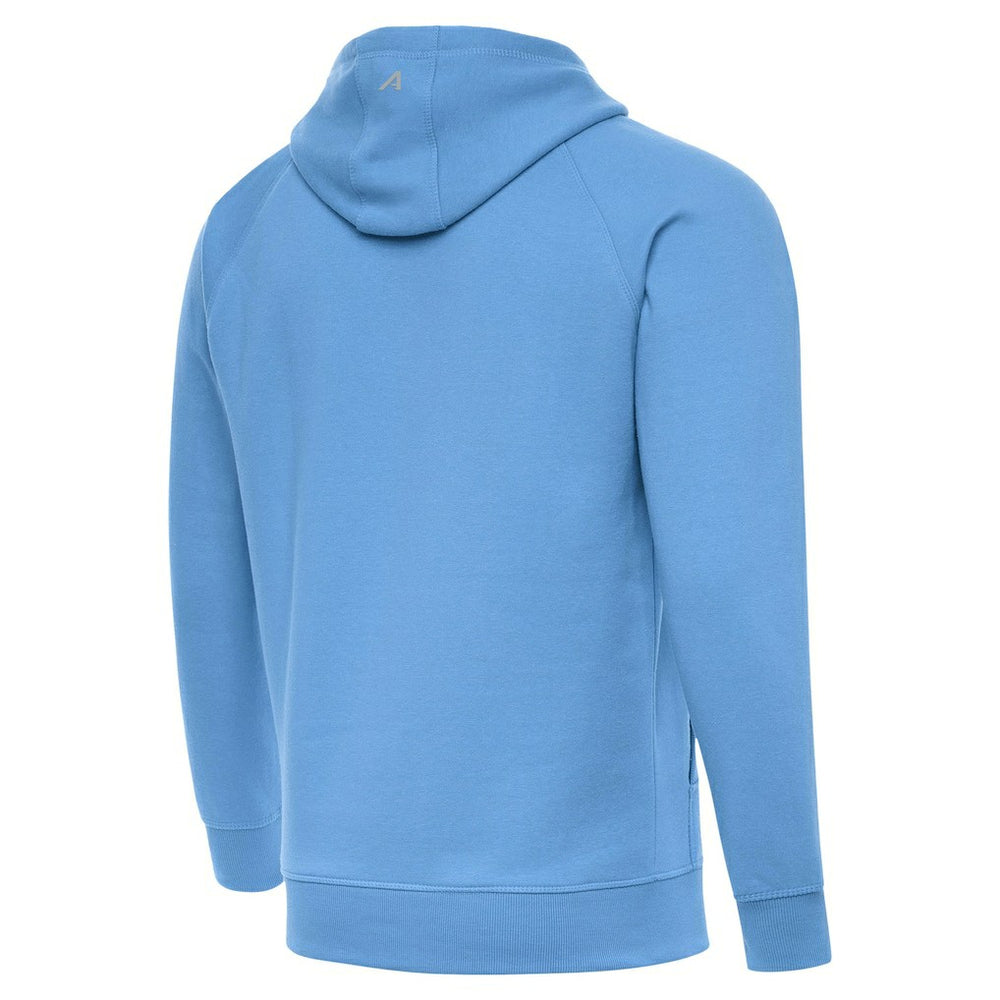 Los Angeles Chargers Antigua Brushed Carbon Victory Pullover Hoodie - Powder Blue Hoodies
