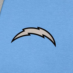 Los Angeles Chargers Antigua Brushed Carbon Victory Pullover Hoodie - Powder Blue Hoodies