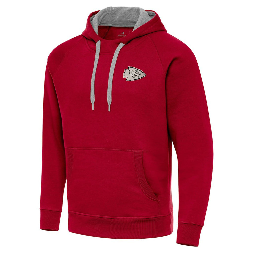 Kansas City Chiefs Antigua Brushed Carbon Victory Pullover Hoodie - Red Hoodies