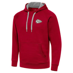 Kansas City Chiefs Antigua Brushed Carbon Victory Pullover Hoodie - Red Hoodies