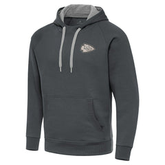 Kansas City Chiefs Antigua Brushed Carbon Victory Pullover Hoodie - Charcoal Hoodies
