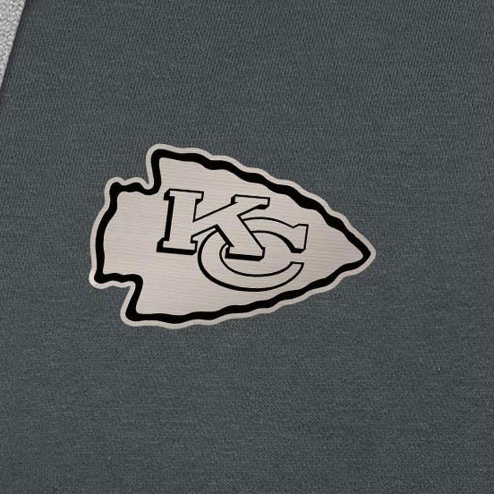 Kansas City Chiefs Antigua Brushed Carbon Victory Pullover Hoodie - Charcoal Hoodies