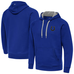 Indianapolis Colts Antigua Brushed Carbon Victory Pullover Hoodie - Royal Hoodies