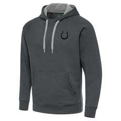 Indianapolis Colts Antigua Brushed Carbon Victory Pullover Hoodie - Charcoal Hoodies