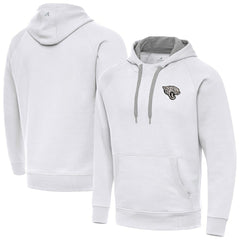 Jacksonville Jaguars Antigua Brushed Carbon Victory Pullover Hoodie - White Hoodies