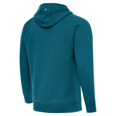 Jacksonville Jaguars Antigua Brushed Carbon Victory Pullover Hoodie - Teal Hoodies