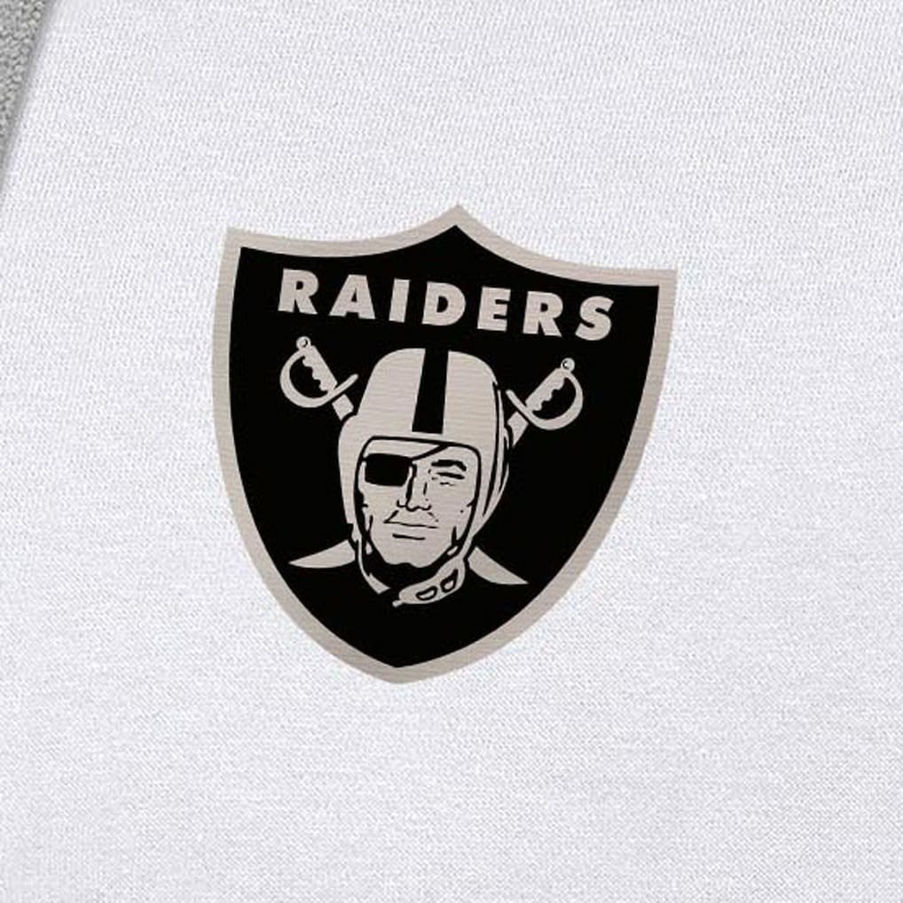 Las Vegas Raiders Antigua Brushed Carbon Victory Pullover Hoodie - White Hoodies