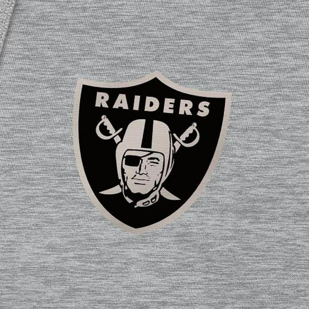 Las Vegas Raiders Antigua Brushed Carbon Victory Pullover Hoodie - Heather Gray Hoodies