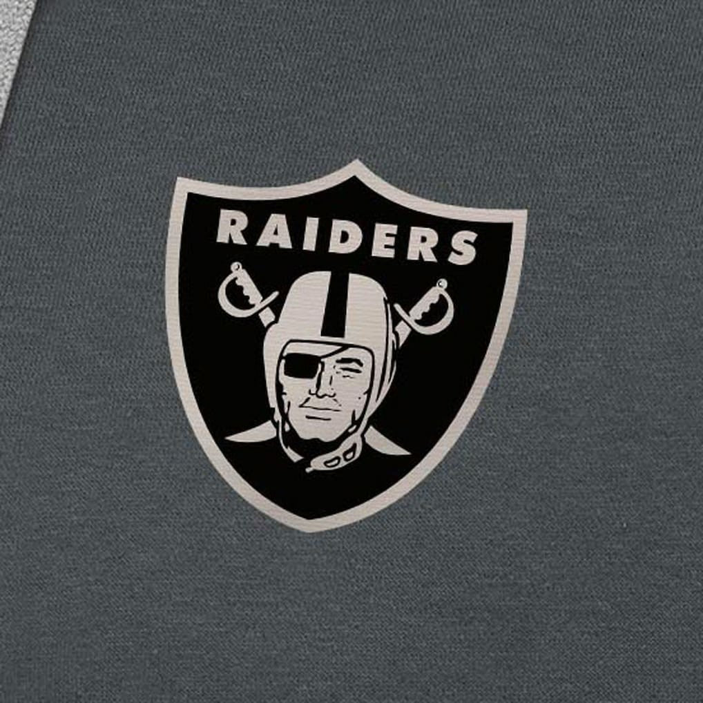 Las Vegas Raiders Antigua Brushed Carbon Victory Pullover Hoodie - Charcoal Hoodies