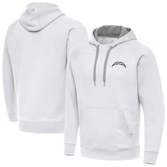 Los Angeles Chargers Antigua Brushed Carbon Victory Pullover Hoodie - White Hoodies