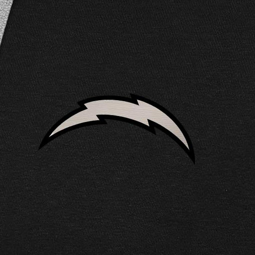 Los Angeles Chargers Antigua Brushed Carbon Victory Pullover Hoodie - Black Hoodies