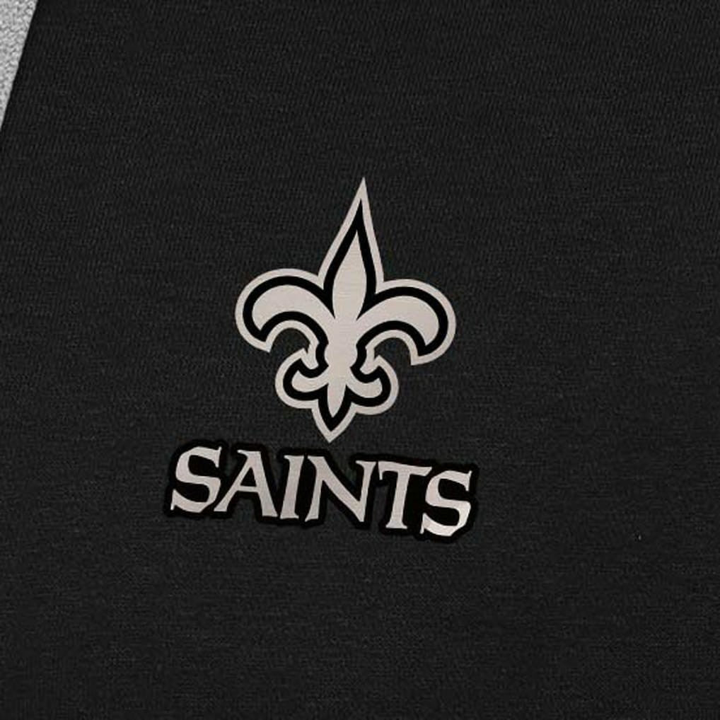New Orleans Saints Antigua Brushed Carbon Victory Pullover Hoodie - Black Hoodies