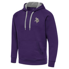 Minnesota Vikings Antigua Brushed Carbon Victory Pullover Hoodie - Purple Hoodies