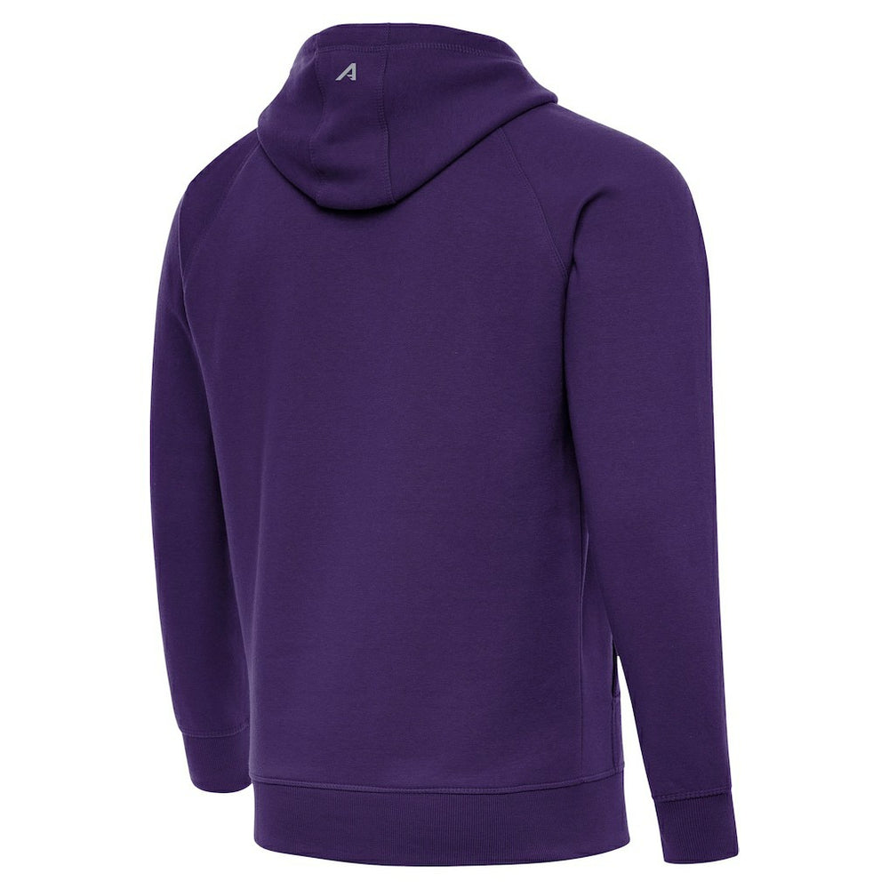 Minnesota Vikings Antigua Brushed Carbon Victory Pullover Hoodie - Purple Hoodies