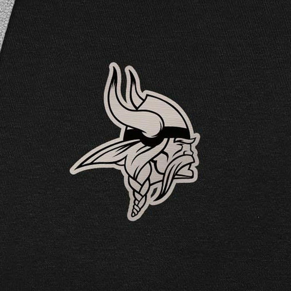 Minnesota Vikings Antigua Brushed Carbon Victory Pullover Hoodie - Black Hoodies