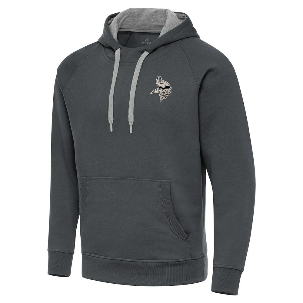 Minnesota Vikings Antigua Brushed Carbon Victory Pullover Hoodie - Charcoal Hoodies