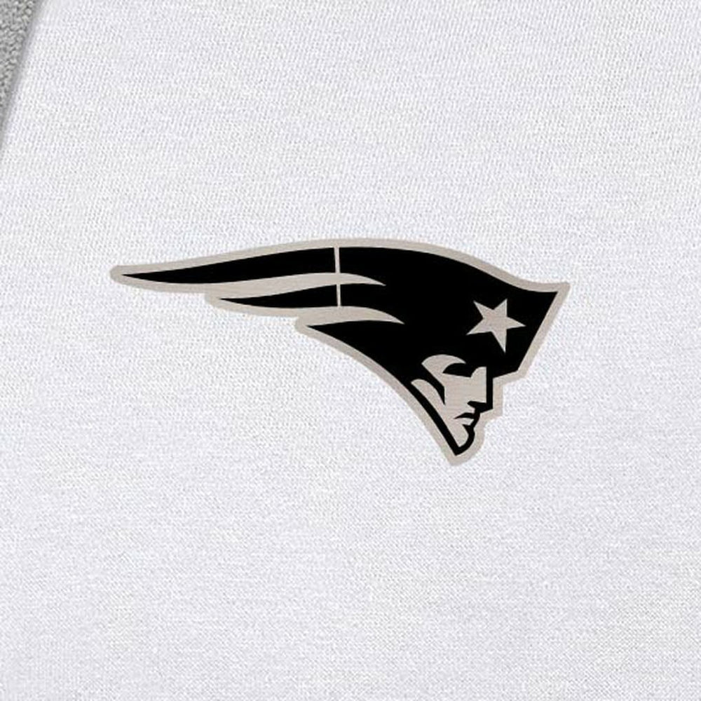 New England Patriots Antigua Brushed Carbon Victory Pullover Hoodie - White Hoodies