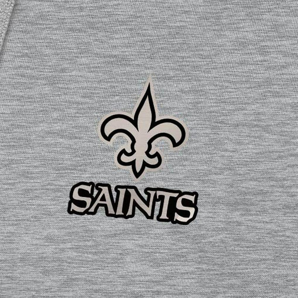 New Orleans Saints Antigua Brushed Carbon Victory Pullover Hoodie - Heather Gray Hoodies
