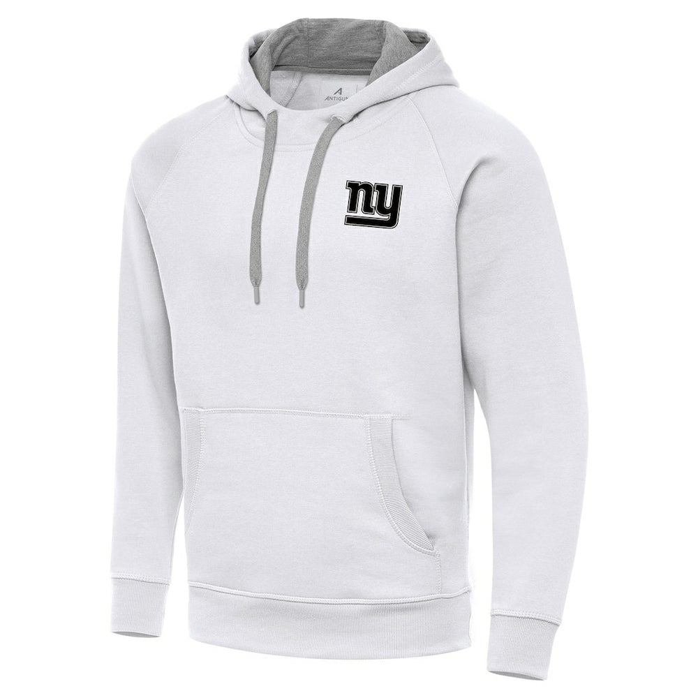 New York Giants Antigua Brushed Carbon Victory Pullover Hoodie - White Hoodies