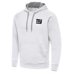 New York Giants Antigua Brushed Carbon Victory Pullover Hoodie - White Hoodies