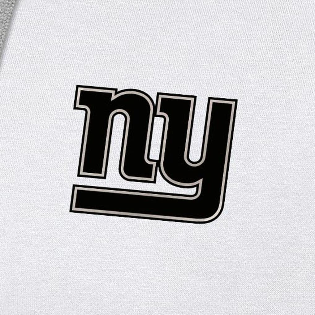 New York Giants Antigua Brushed Carbon Victory Pullover Hoodie - White Hoodies