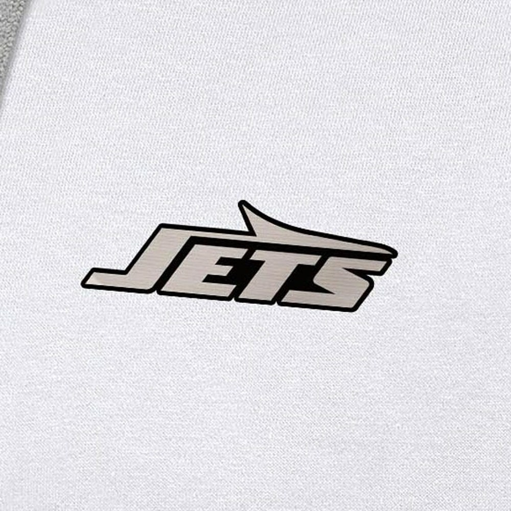 New York Jets Antigua Brushed Carbon Victory Pullover Hoodie - White Hoodies