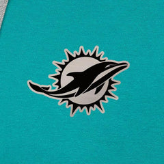 Miami Dolphins Antigua Brushed Carbon Victory Pullover Hoodie - Aqua Hoodies