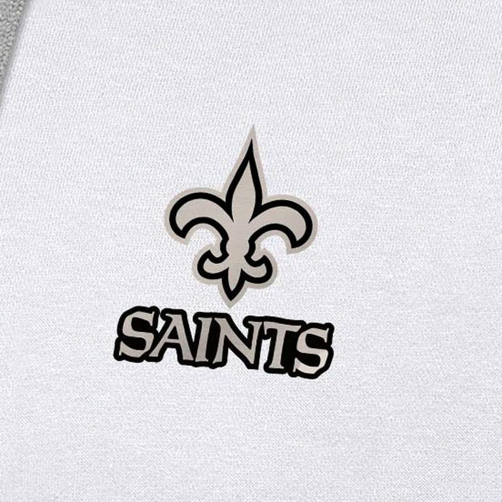 New Orleans Saints Antigua Brushed Carbon Victory Pullover Hoodie - White Hoodies