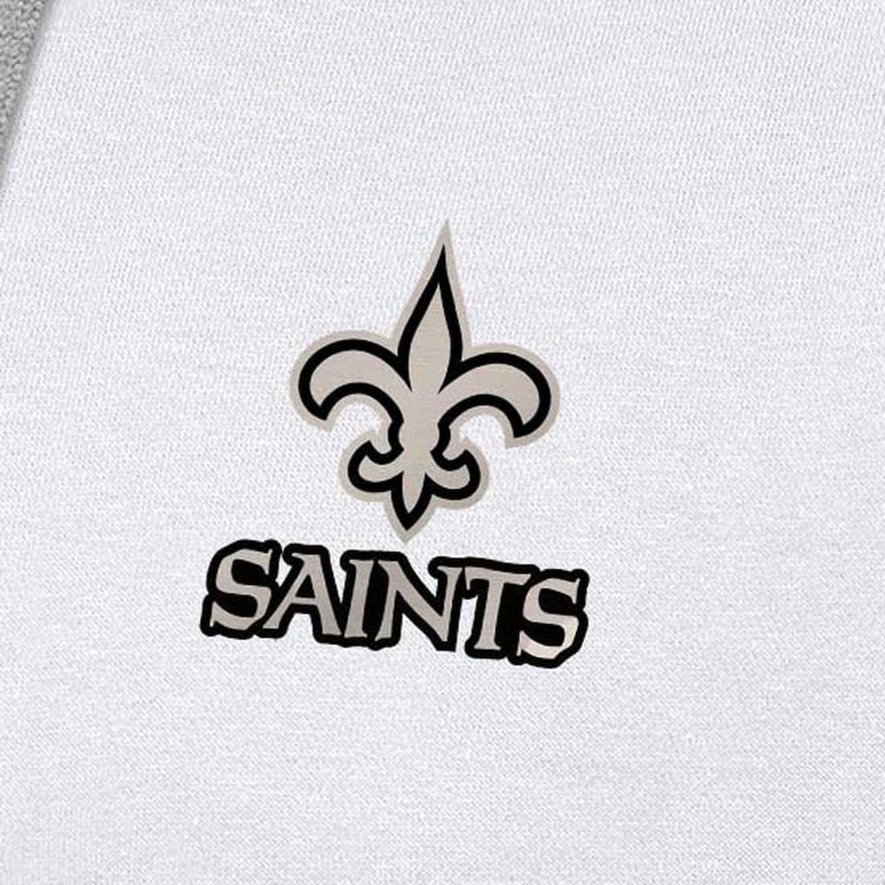 New Orleans Saints Antigua Brushed Carbon Victory Pullover Hoodie - White Hoodies