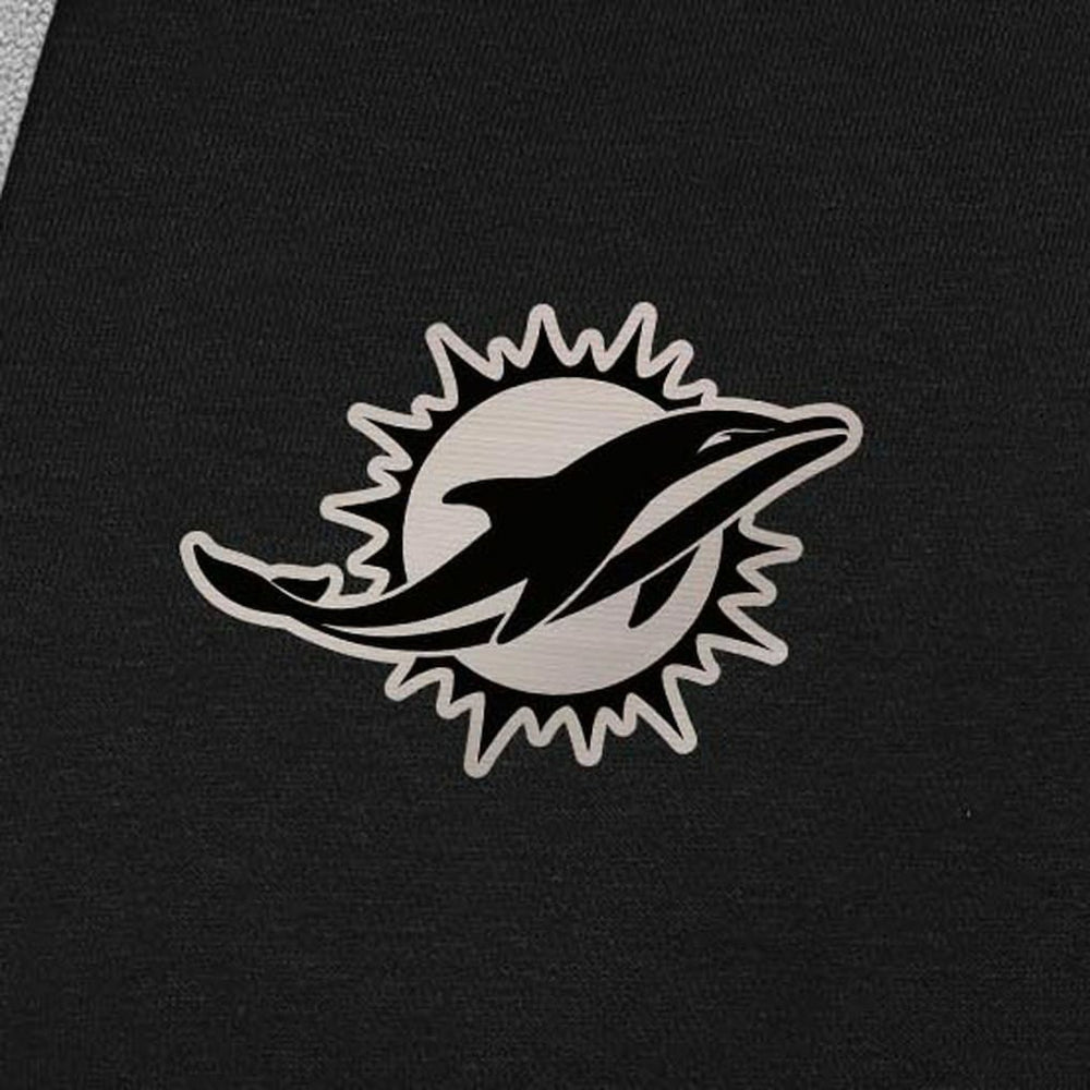 Miami Dolphins Antigua Brushed Carbon Victory Pullover Hoodie - Black Hoodies