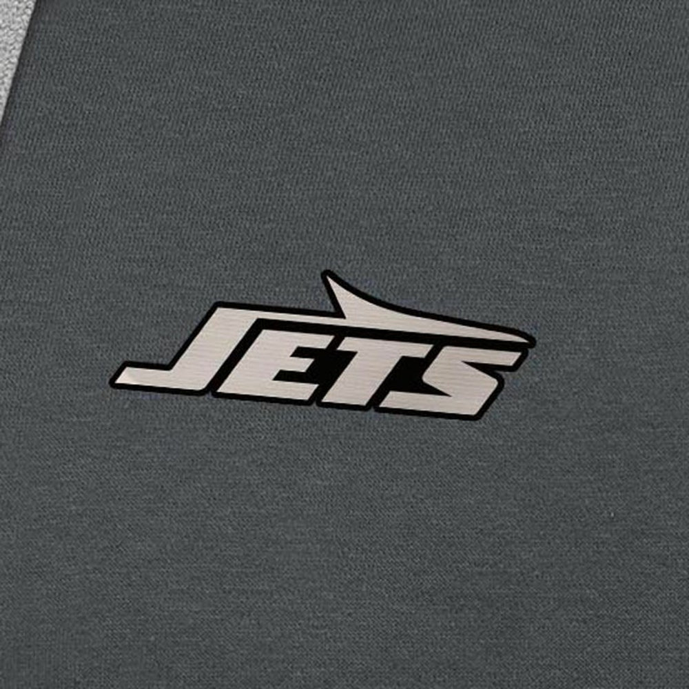 New York Jets Antigua Brushed Carbon Victory Pullover Hoodie - Charcoal Hoodies