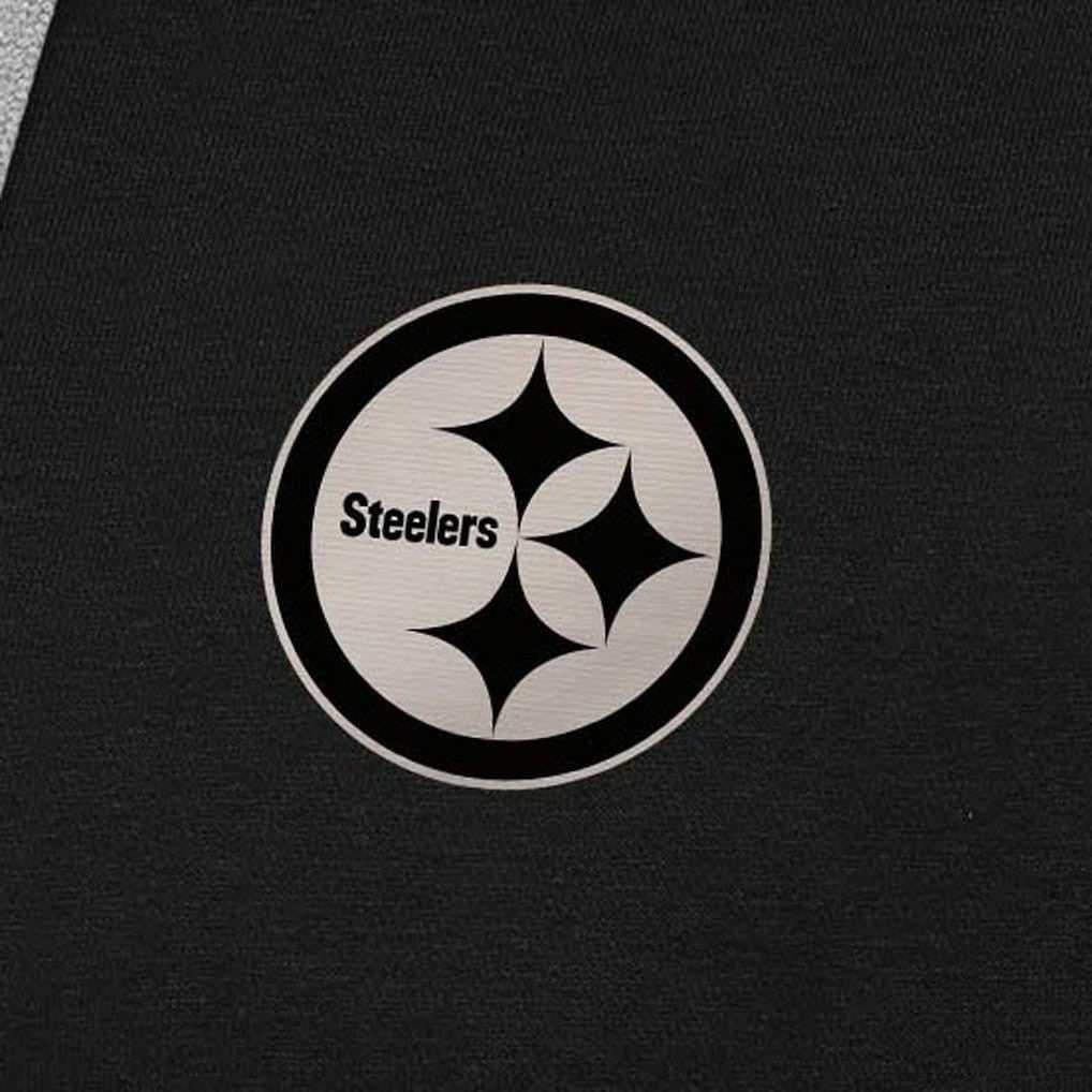 Pittsburgh Steelers Antigua Brushed Carbon Victory Pullover Hoodie - Black Hoodies