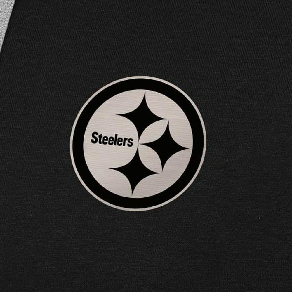 Pittsburgh Steelers Antigua Brushed Carbon Victory Pullover Hoodie - Black Hoodies