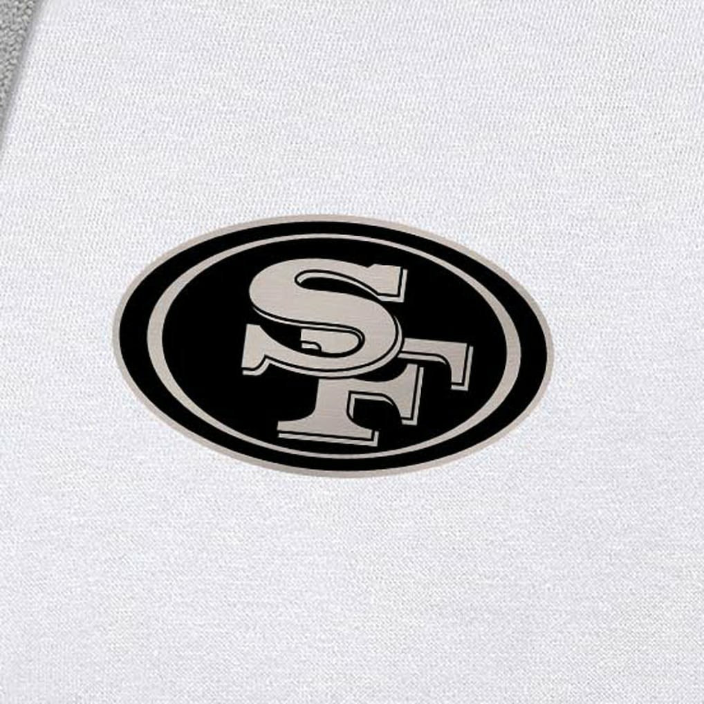 San Francisco 49ers Antigua Brushed Carbon Victory Pullover Hoodie - White Hoodies