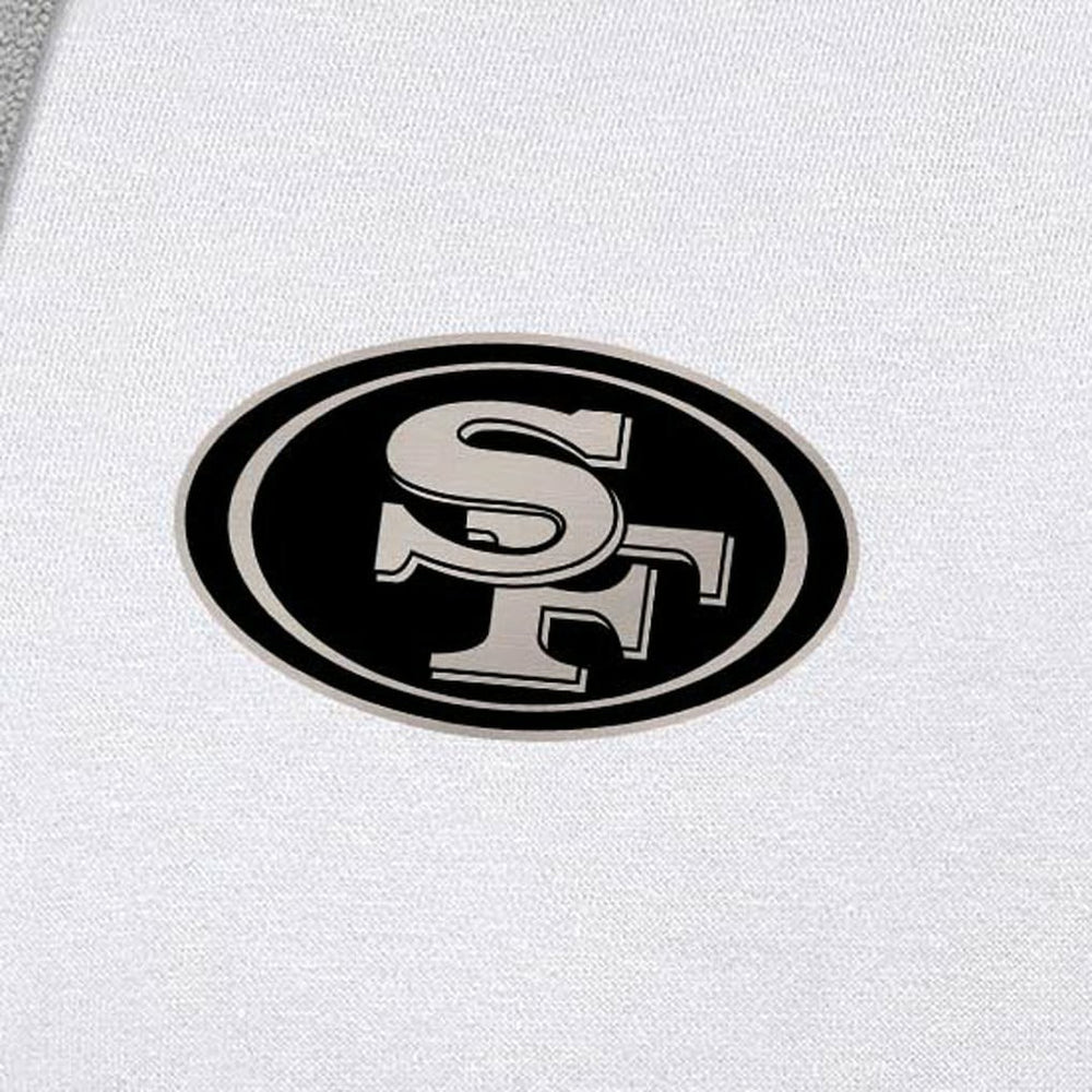San Francisco 49ers Antigua Brushed Carbon Victory Pullover Hoodie - White Hoodies