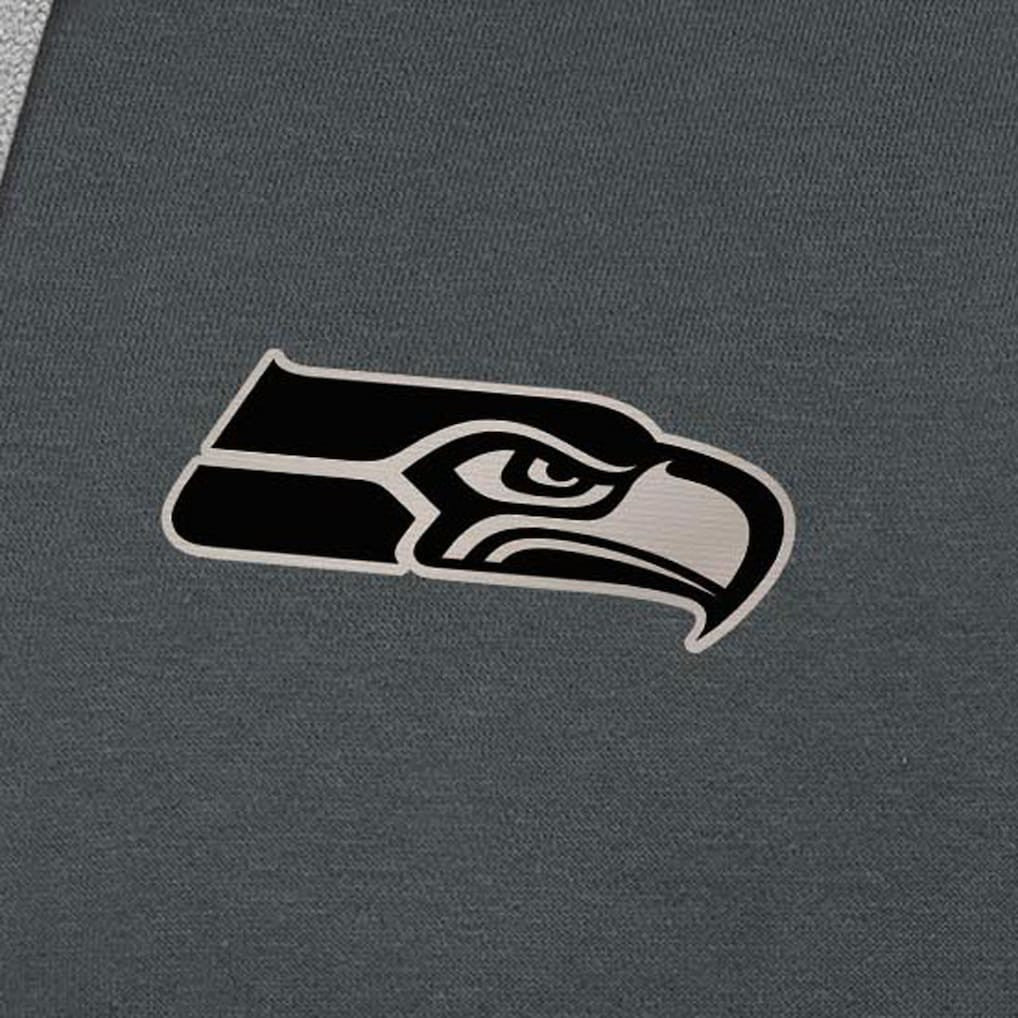 Seattle Seahawks Antigua Brushed Carbon Victory Pullover Hoodie - Charcoal Hoodies