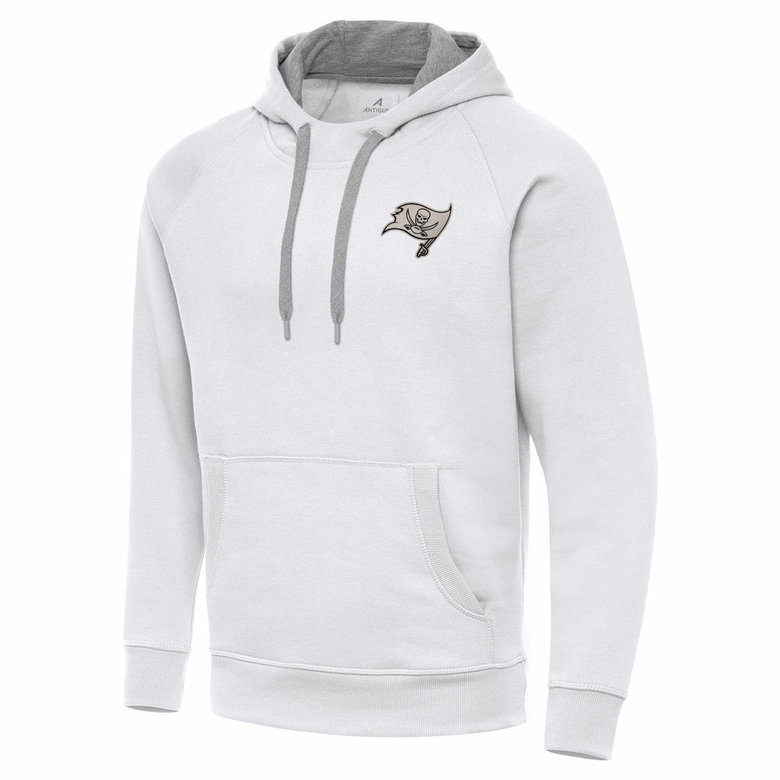 Tampa Bay Buccaneers Antigua Brushed Carbon Victory Pullover Hoodie - White Hoodies