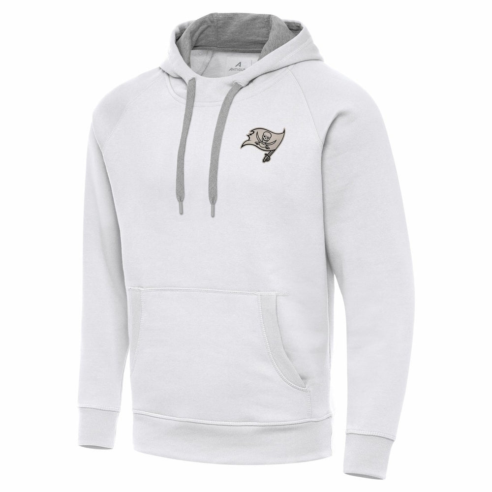 Tampa Bay Buccaneers Antigua Brushed Carbon Victory Pullover Hoodie - White Hoodies