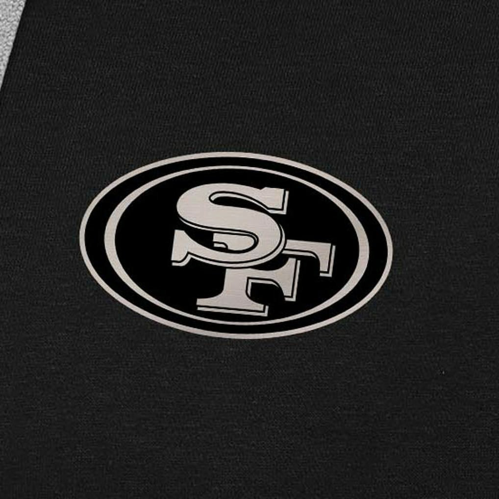 San Francisco 49ers Antigua Brushed Carbon Victory Pullover Hoodie - Black Hoodies