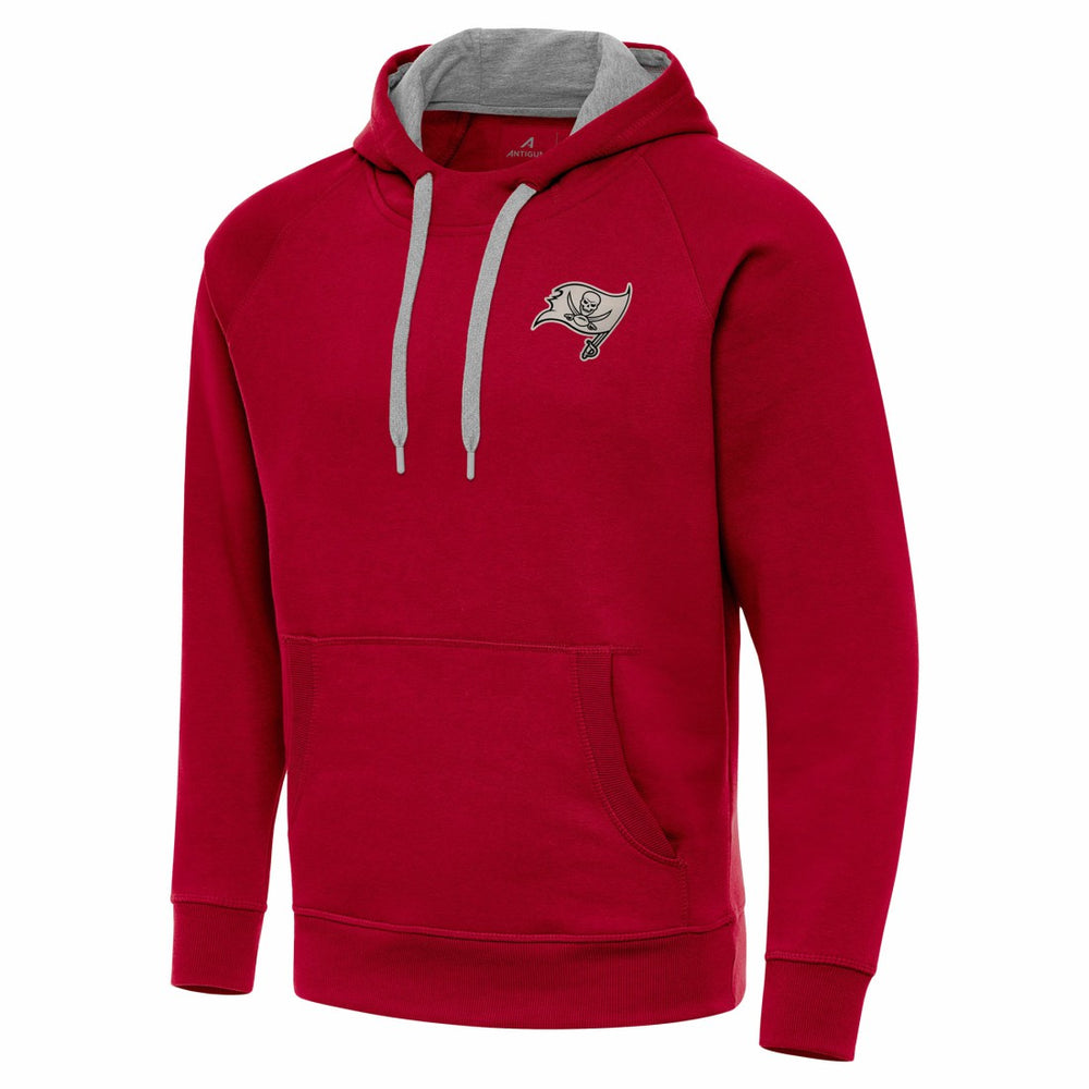 Tampa Bay Buccaneers Antigua Brushed Carbon Victory Pullover Hoodie - Red Hoodies