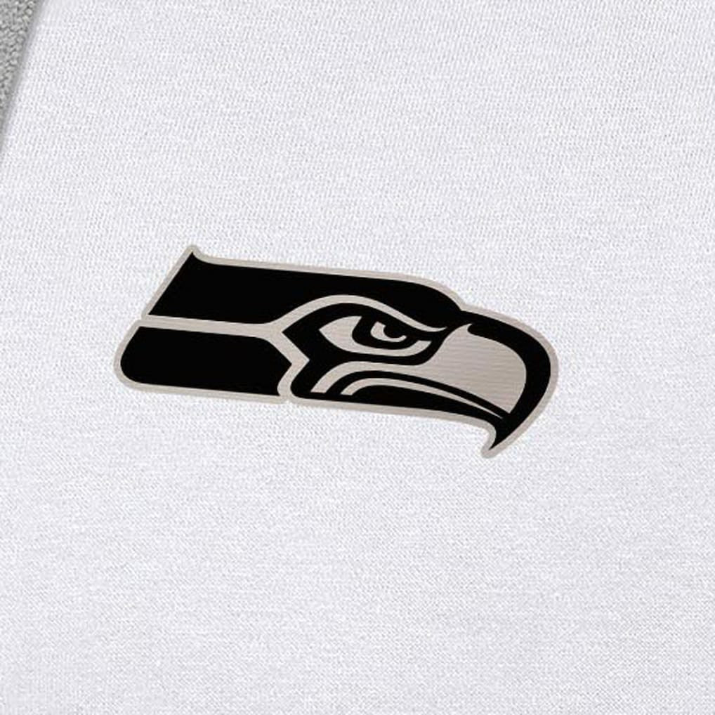 Seattle Seahawks Antigua Brushed Carbon Victory Pullover Hoodie - White Hoodies