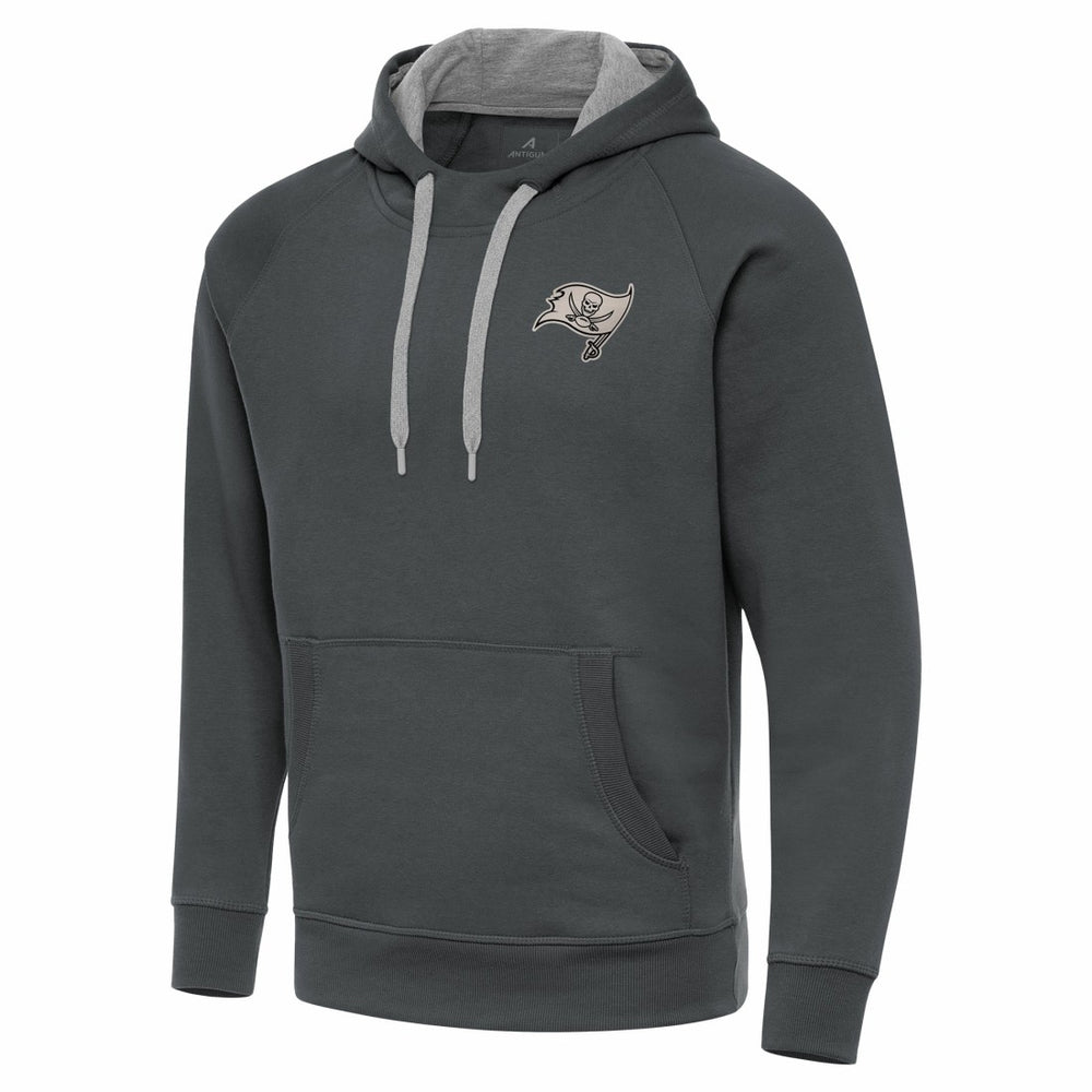 Tampa Bay Buccaneers Antigua Brushed Carbon Victory Pullover Hoodie - Charcoal Hoodies