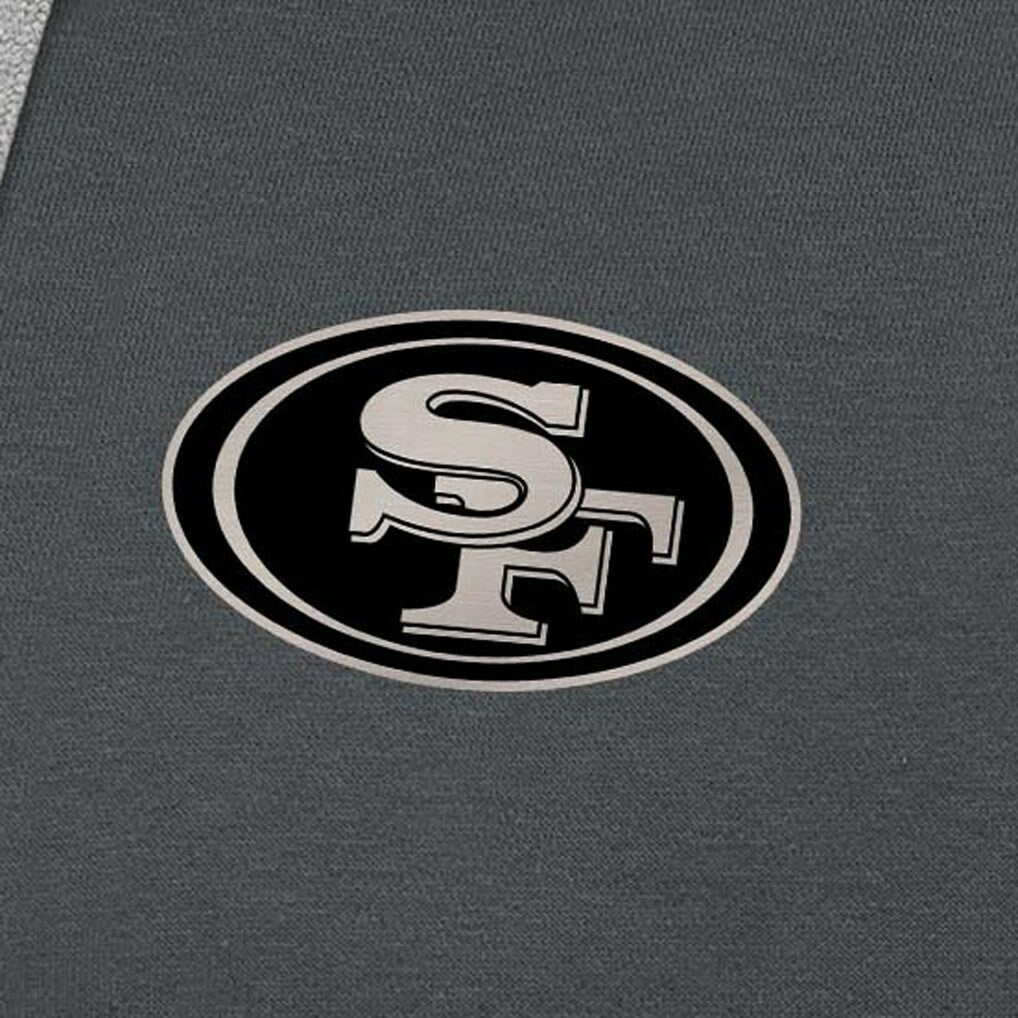 San Francisco 49ers Antigua Brushed Carbon Victory Pullover Hoodie - Charcoal Hoodies