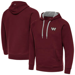 Washington Commanders Antigua Brushed Carbon Victory Pullover Hoodie - Burgundy Hoodies