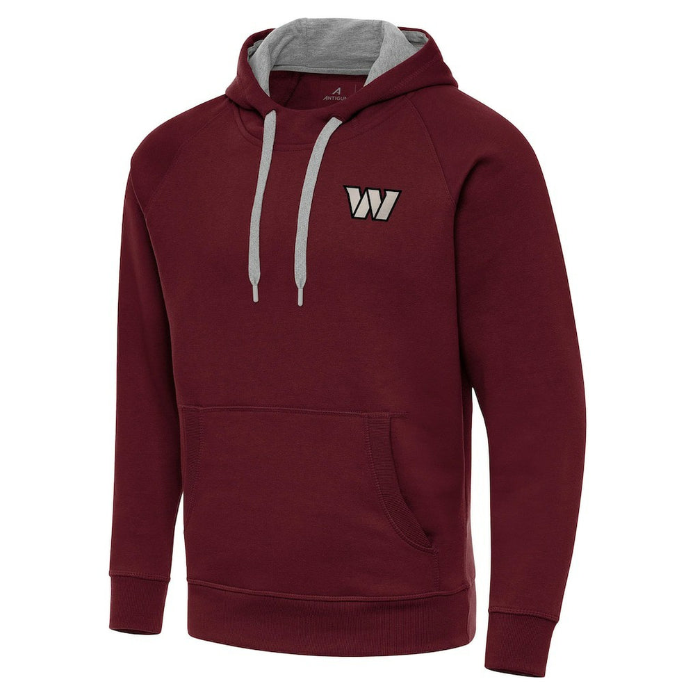 Washington Commanders Antigua Brushed Carbon Victory Pullover Hoodie - Burgundy Hoodies