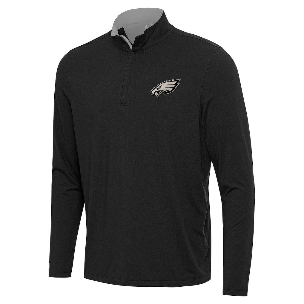 Philadelphia Eagles Antigua Content Quarter-Zip Top - Charcoal Tops