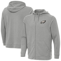 Philadelphia Eagles Antigua Effortless Full-Zip Hoodie Jacket - Heather Gray Hoodies