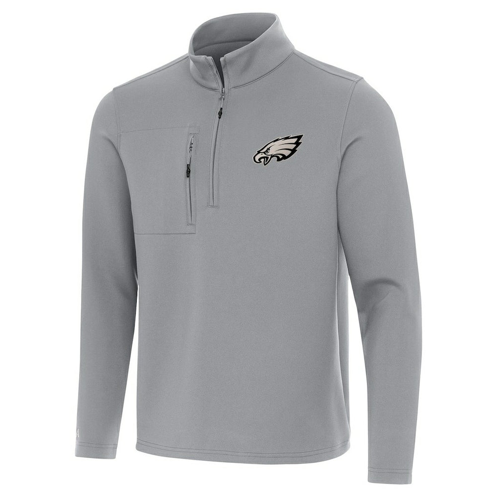 Philadelphia Eagles Antigua Insider Quarter-Zip Top - Gray Tops