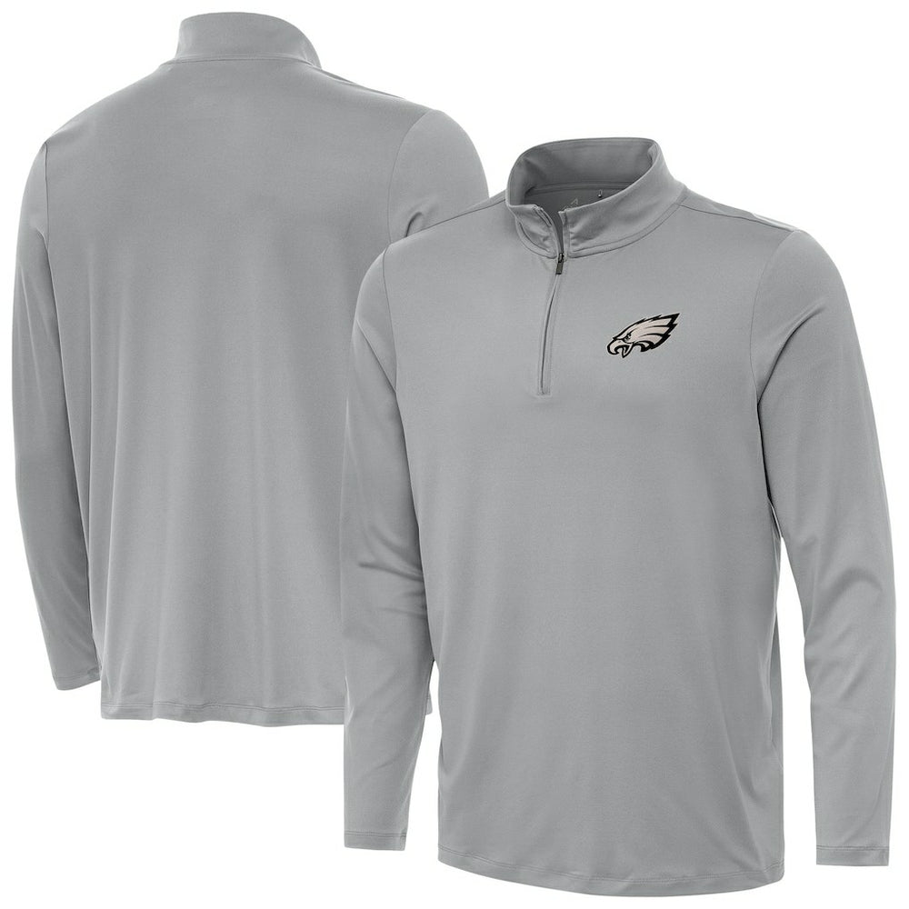 Philadelphia Eagles Antigua Reprocess Quarter-Zip Top - Gray Tops