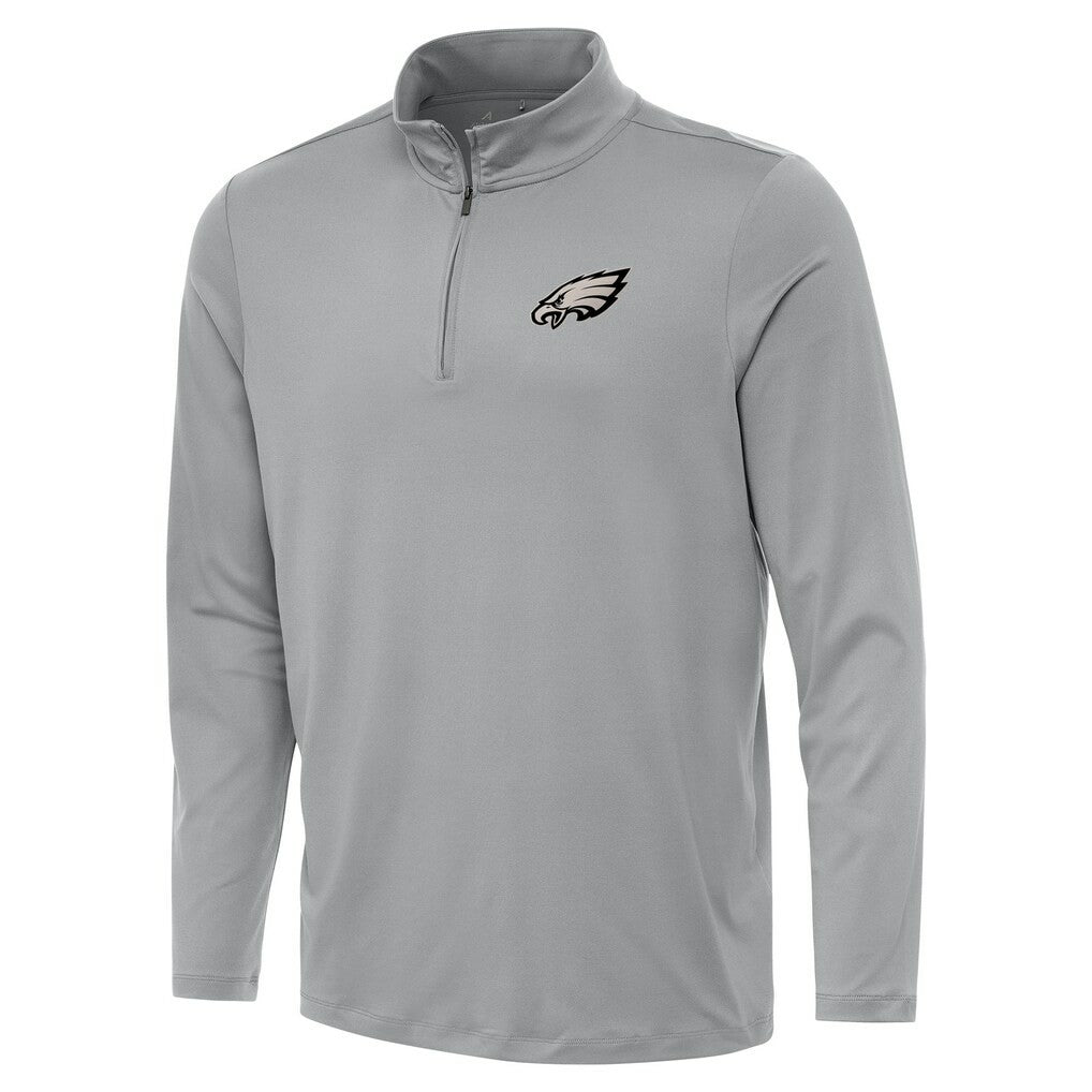 Philadelphia Eagles Antigua Reprocess Quarter-Zip Top - Gray Tops